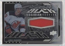 2023-24 SPx UD Black Obsidian Rookie Jerseys Luke Hughes #ORJ-LH card