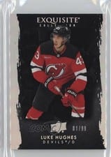 2023-24 Upper Deck The Cup 2023-24 Exquisite Collection Black - Rookies Luke Hughes #EB-LH card