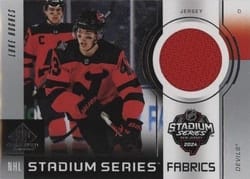 2024-25 SP Game Used 2024 Stadium Series Fabrics Luke Hughes #GSF-16 card