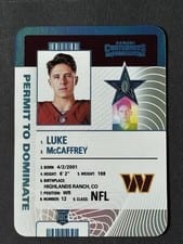 2024 Panini Contenders Permit to Dominate Luke McCaffrey #27 card