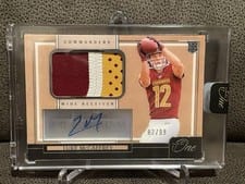 2024 Panini One Premium Rookie Patch Autographs Luke McCaffrey #120 card
