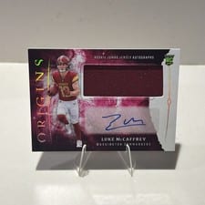 2024 Panini Origins Rookie Jumbo Jersey Autographs Luke McCaffrey #RJA-LCC card
