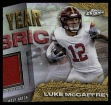 2024 Topps Chrome First Year Fabric Relics Luke McCaffrey #FYF-LMC card
