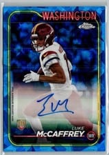 2024 Topps Chrome Sapphire Edition Rookies Autographs Sapphire Luke McCaffrey #RA-LMC card