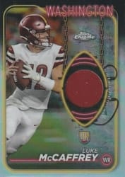 2024 Topps Chrome Topps Chrome Rookie Relics Luke McCaffrey #CRR-LM card