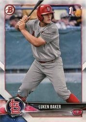 2018 Bowman Draft Base Set Luken Baker #BD-109 card