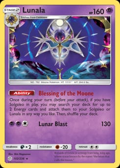Cosmic Eclipse Lunala #102 card