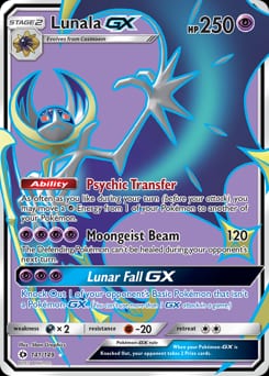 2017 Sun & Moon Lunala-GX #141 card