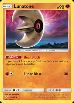 Burning Shadows Lunatone #68 card