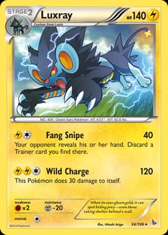 2014 Flashfire Luxray #34 card