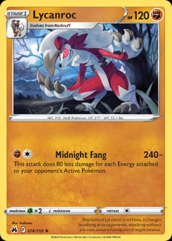 Crown Zenith Lycanroc #74 card