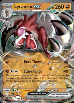Paldea Evolved Lycanroc ex #117 card