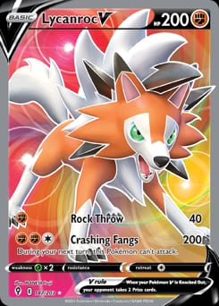 Evolving Skies Lycanroc V #187 card