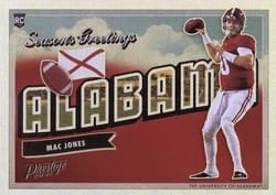 2021 Panini Prestige Seasons Greetings Mac Jones #SG-4 card