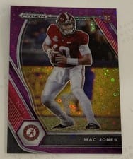 2021 Panini Prizm Draft Picks Mac Jones Purple Circles Prizm #104 card