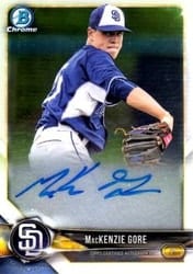 2018 Bowman Chrome Prospect Autographs MacKenzie Gore #CPA-MGO card