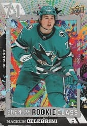 2024-25 Upper Deck 2024-25 Rookie Class Macklin Celebrini #RC-21 card