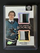 2024-25 Upper Deck Black Diamond Exquisite Collection Dual Swatch Rookies Macklin Celebrini #EDS-MC card