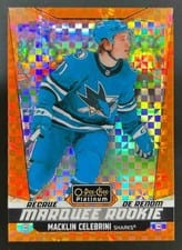2024 O-Pee-Chee Platinum Macklin Celebrini Orange Checkers #263 card