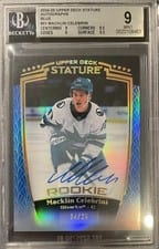 Macklin Celebrini 2025 Upper Deck Stature #31 Autograph card