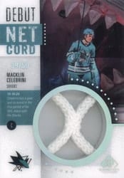 2025-26 SP Game Used 2024 Debut Net Cord Relics Macklin Celebrini #DBN-MC card