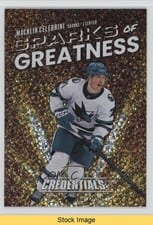 2025-26 Upper Deck Credentials Sparks of Greatness Macklin Celebrini #SG-5 card