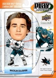 2025-26 Upper Deck Playmakers Macklin Celebrini #PM-27 card