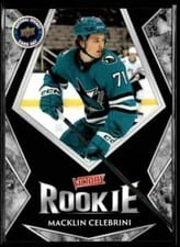 2025 Upper Deck National Hockey Card Day Victory Black Rookie Macklin Celebrini #V-9 card
