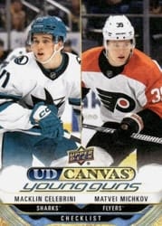 2024-25 Upper Deck UD Canvas Macklin Celebrini / Matvei Michkov #C375 card