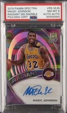 2019 Panini Spectra Radiant Signatures Magic Johnson #RS-MJN card