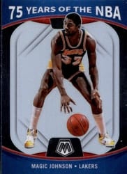 2021-22 Panini Mosaic 75 Years of the NBA Magic Johnson #86 card