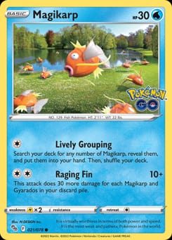 2022 Pokémon GO Magikarp #21 card