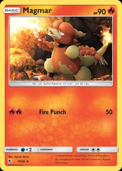 2019 Hidden Fates Magmar #10 card
