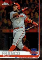 2019 Topps Chrome Base Set Maikel Franco #7 card