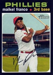 2020 Topps Heritage Base Set Maikel Franco #119 card