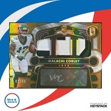 2024 Panini Gold Standard Rookie Jersey Autographs Triple Malachi Corley #12 card