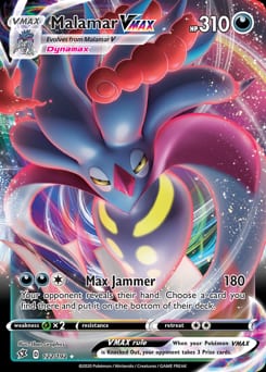 2020 Rebel Clash Malamar VMAX #122 card