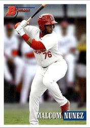 2021 Bowman Heritage Base Set Malcom Nunez #197 card