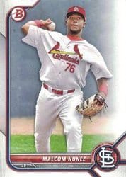 2022 Bowman Prospects Malcom Nunez #BP-42 card