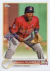 2022 Topps Pro Debut Base Set Malcom Nunez #PD-149 card