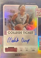 2022 Panini Chronicles Draft Picks Contenders College Ticket Autograph Malik Curry #CT-MCU card