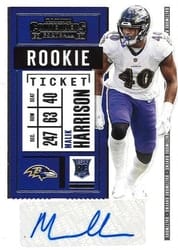 2020 Panini Contenders Base Set Malik Harrison #176 card