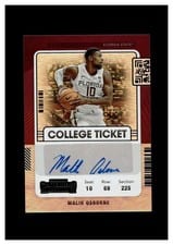 2022 Panini Chronicles Draft Picks Contenders College Ticket Autograph Malik Osborne #CT-MOS card