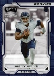 2022 Panini Chronicles Playoff Momentum Rookies Malik Willis #PMR-2 card