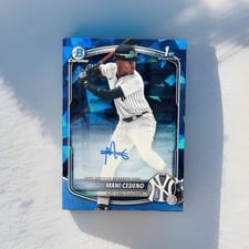 2025 Bowman Chrome Sapphire Edition Prospect Autographs Mani Cedeno #CPSA-MCE card