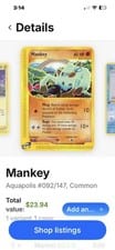 Aquapolis Mankey #92 card