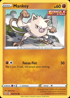 Battle Styles Mankey #66 card