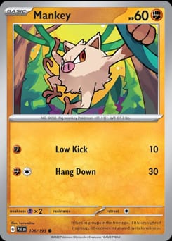 Paldea Evolved Mankey #106 card