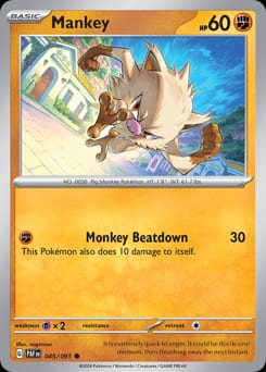 Paldean Fates Mankey #45 card
