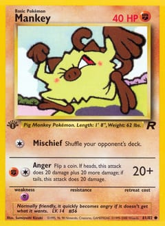Team Rocket Mankey #61 card